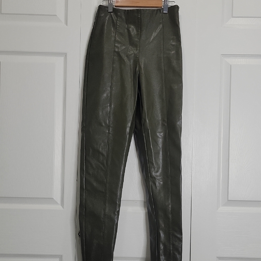 ASOS Olive Green Faux Leather Pants Size Small